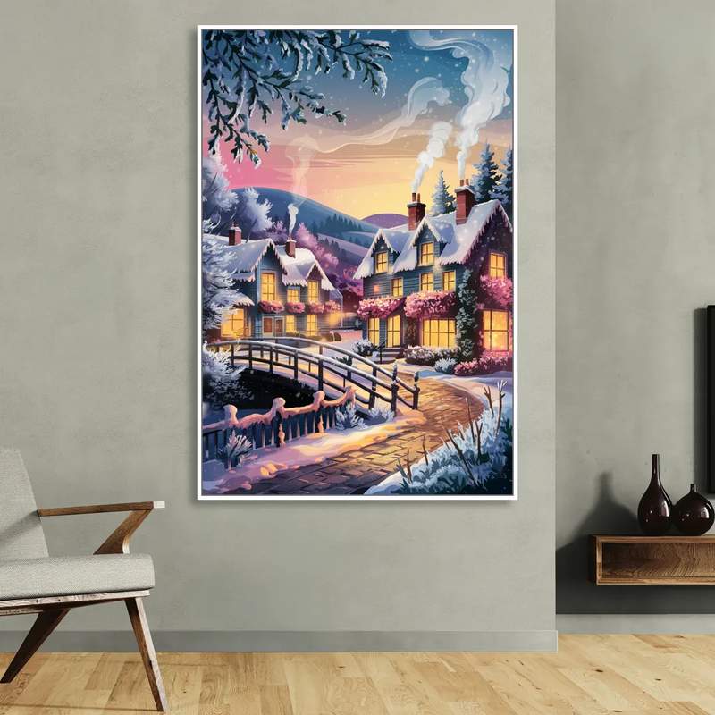 Madison Winter Wonderland Living Room - White Canvas Wall Art