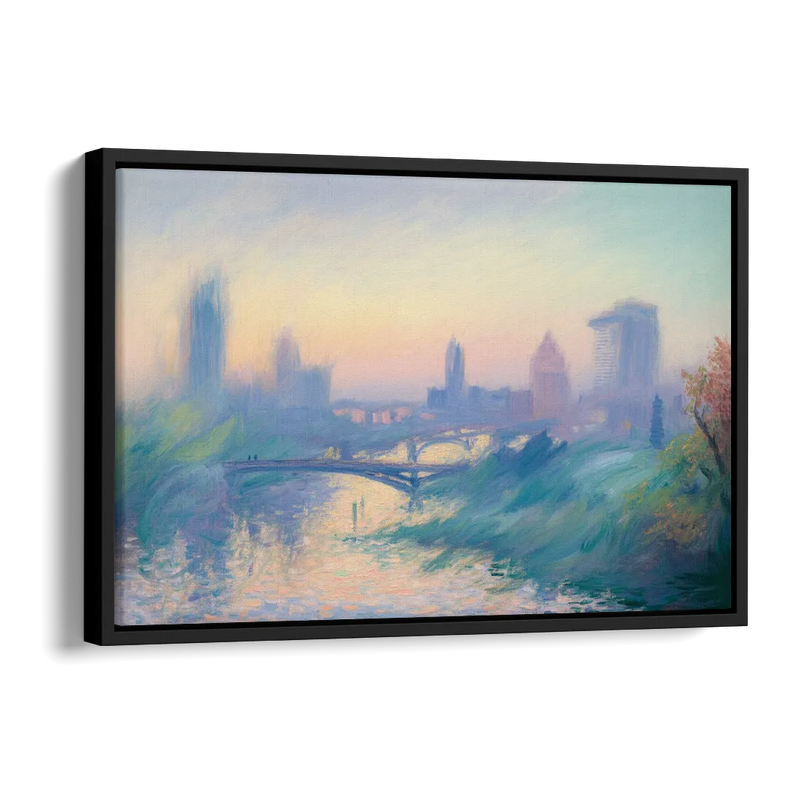Madrid Skyline Silhouette Side - Black Canvas Wall Art