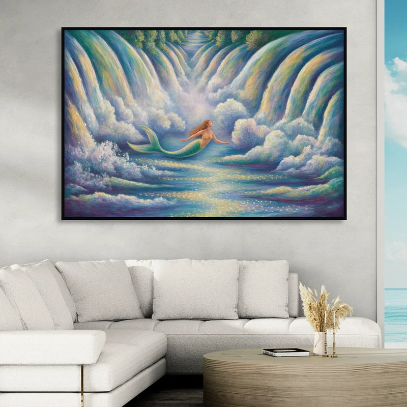 Maid of the Mist Journey Living Room - Black Canvas Wall Art