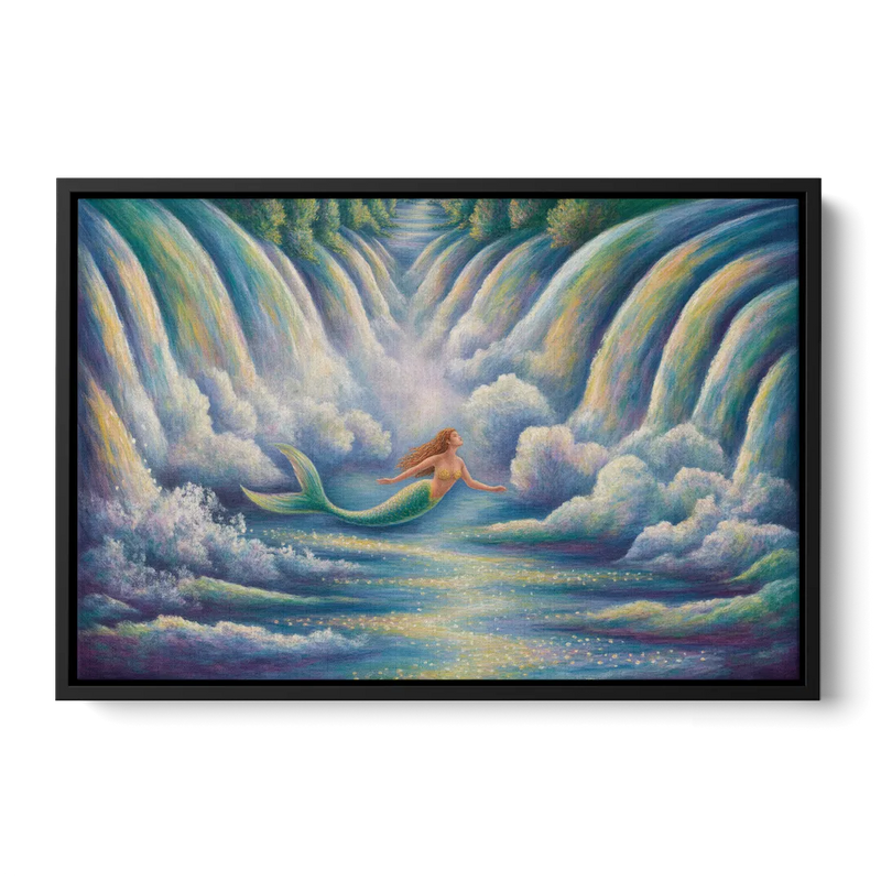 Maid of the Mist Journey Front - Black Canvas Wall Art