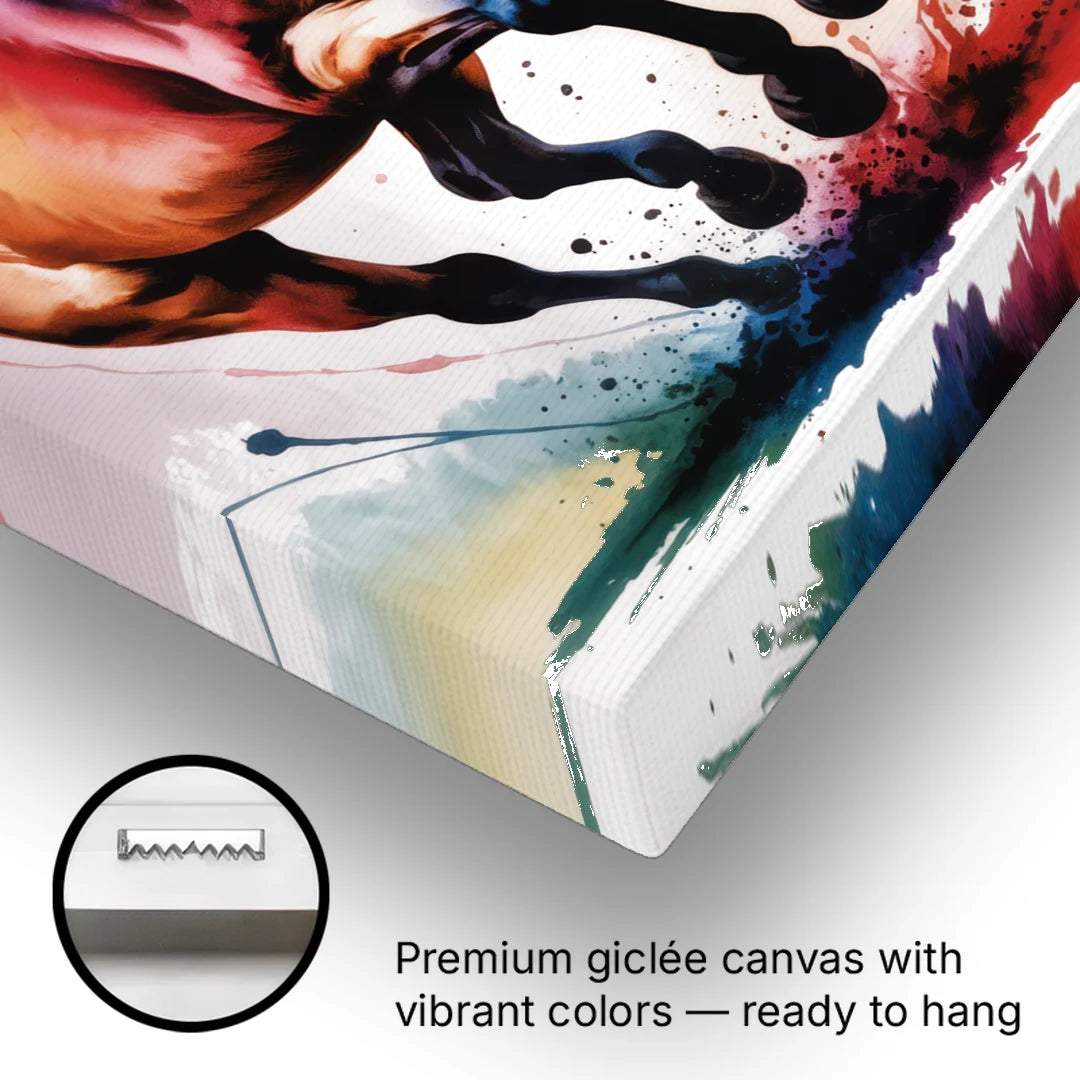 Majestic Galloping Horse - Canvas Wall Art - Gallery Wrap Corner