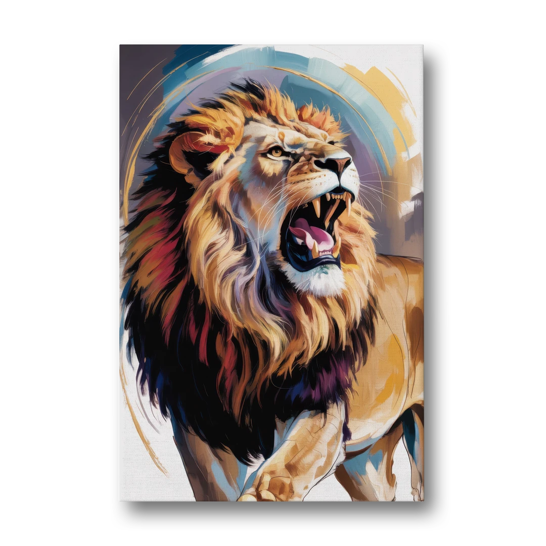 Majestic Roaring Lion - Canvas Wall Art - Front
