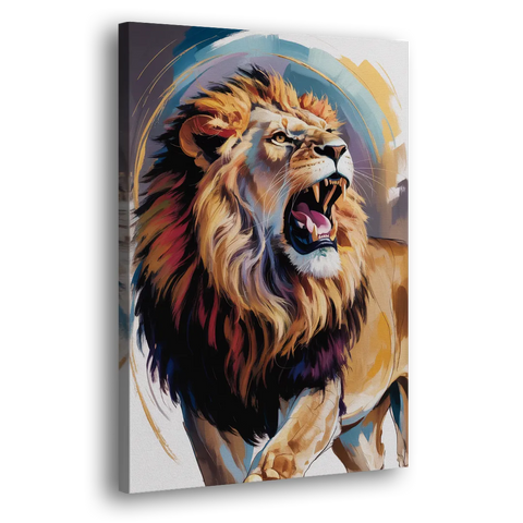 Majestic Roaring Lion - Canvas Wall Art