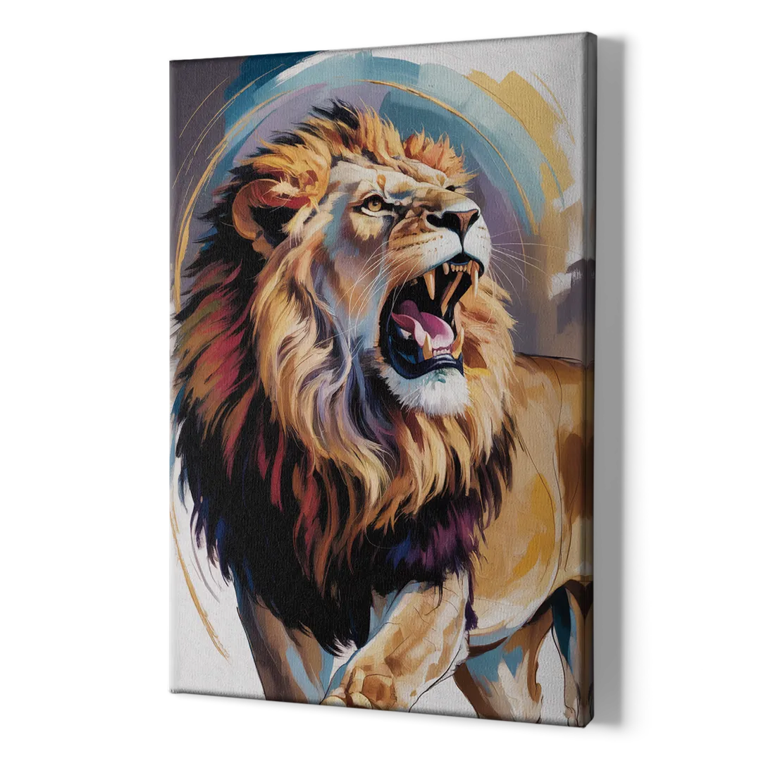 Majestic Roaring Lion - Canvas Print Art Sides