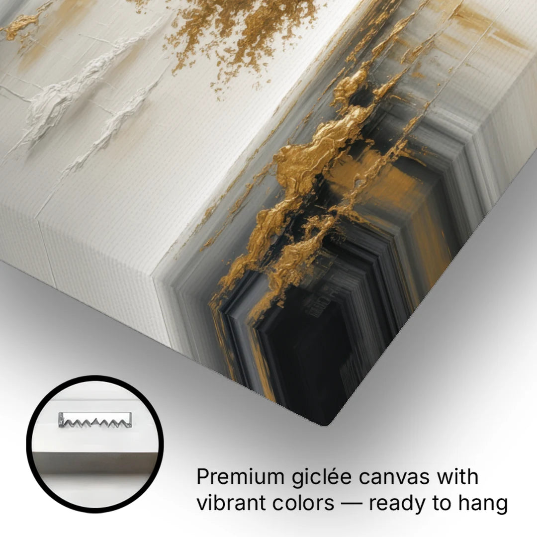 Majestic Tree Serenity White and Gold - Canvas Wall Art - Gallery Wrap Corner