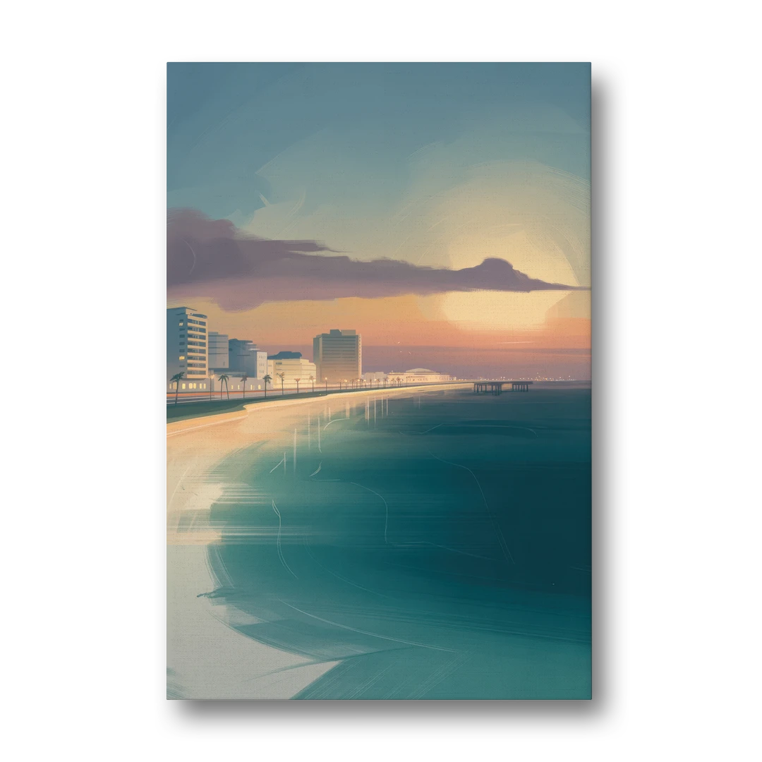 Malecón Tajamar Sunset - Canvas Wall Art - Front