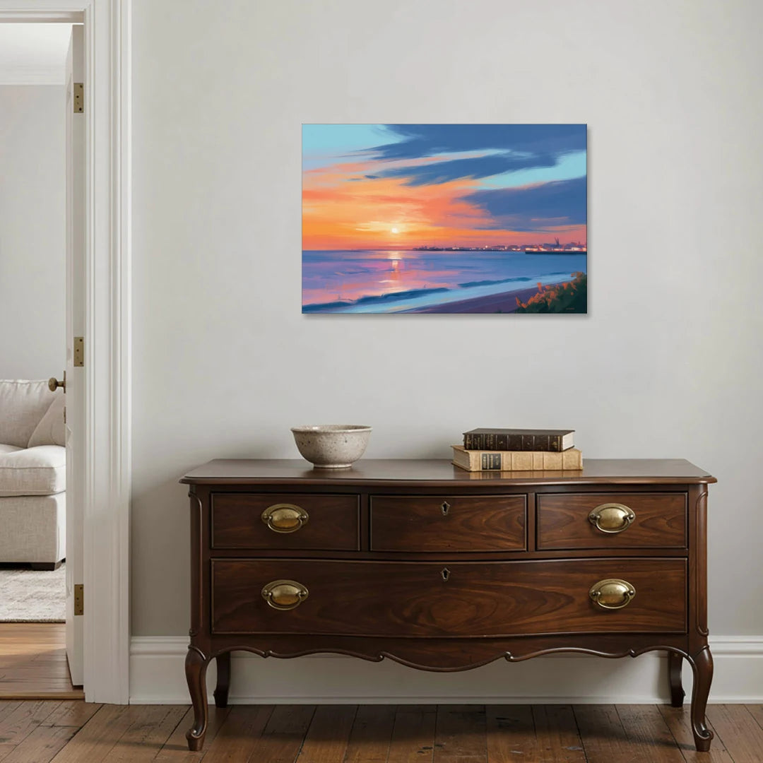Malecon Campeche Sunset - Canvas Wall Art - Coffee Table - 36x24