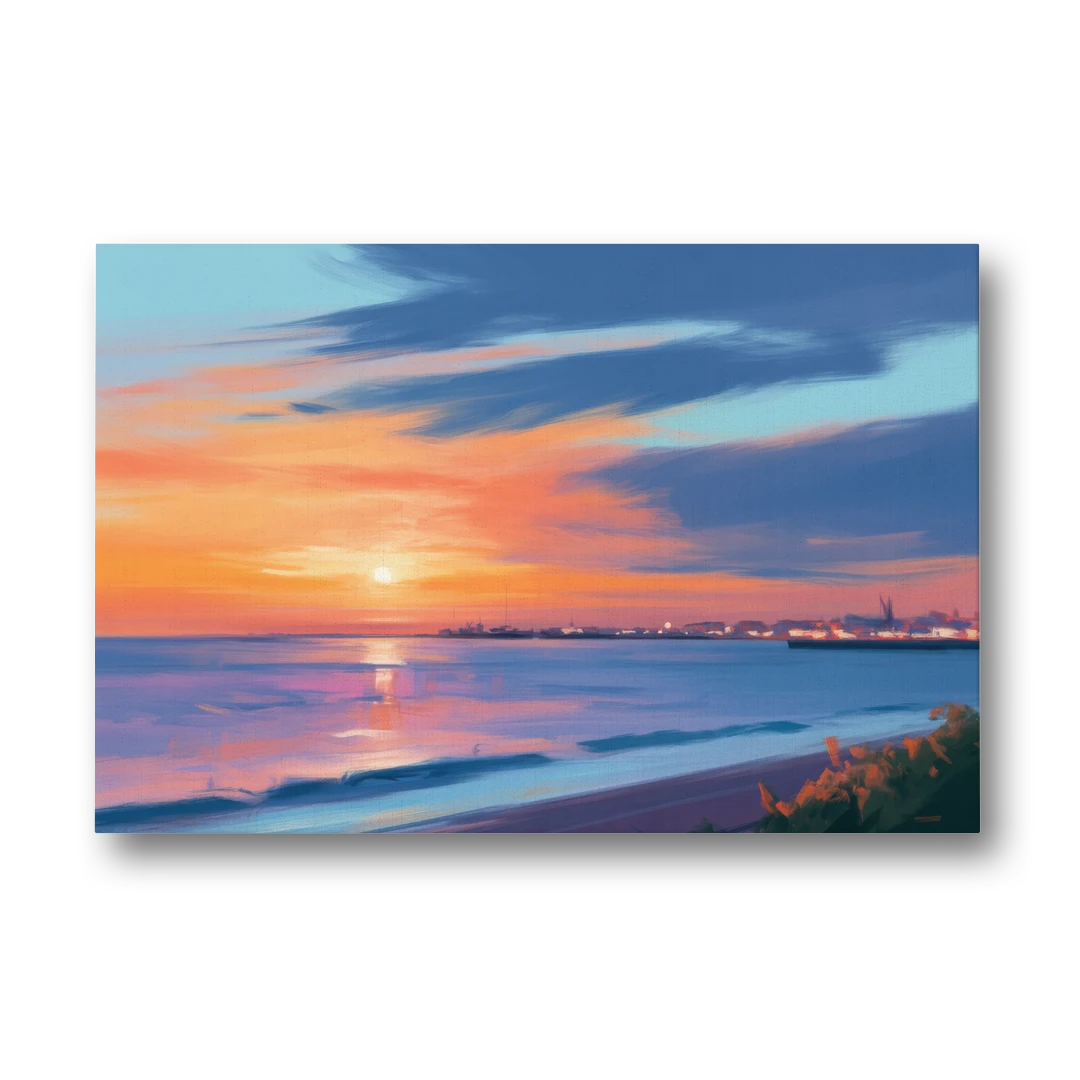 Malecon Campeche Sunset - Canvas Wall Art - Front