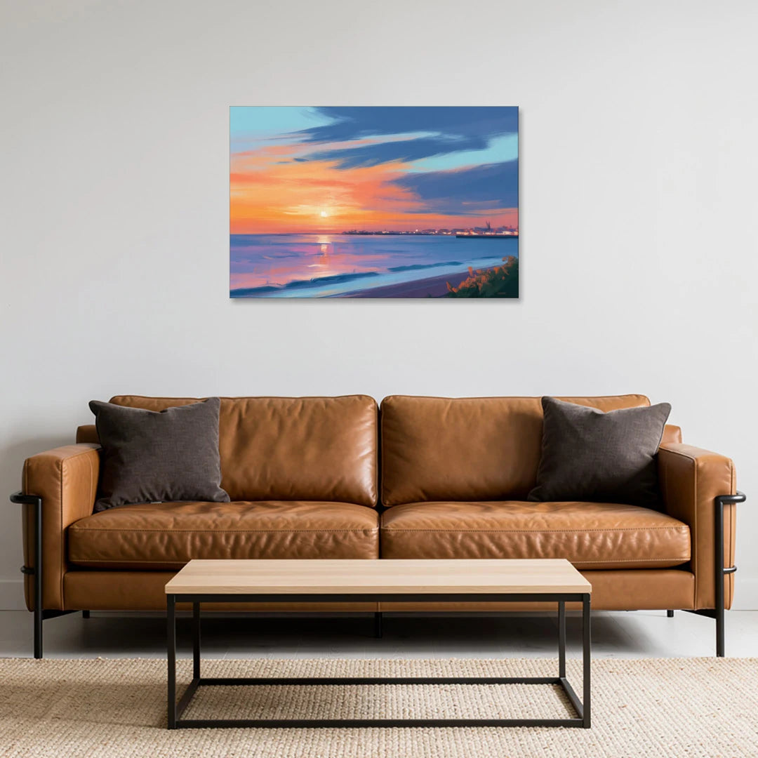 Malecon Campeche Sunset - Canvas Wall Art - Sofa - 36x24