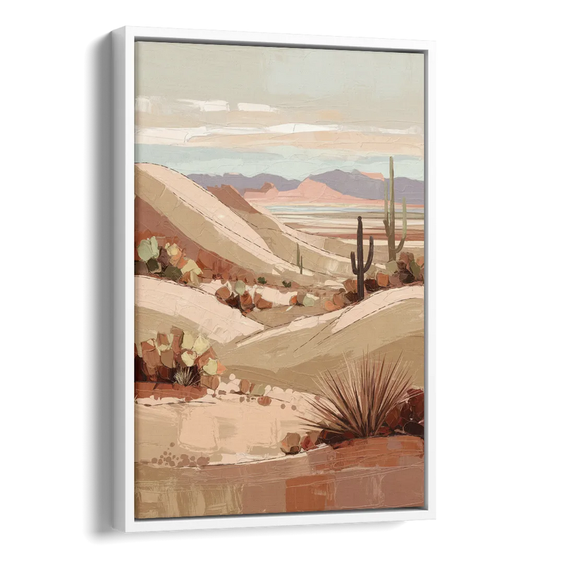 Marfa Desert Landscape Side - White Canvas Wall Art