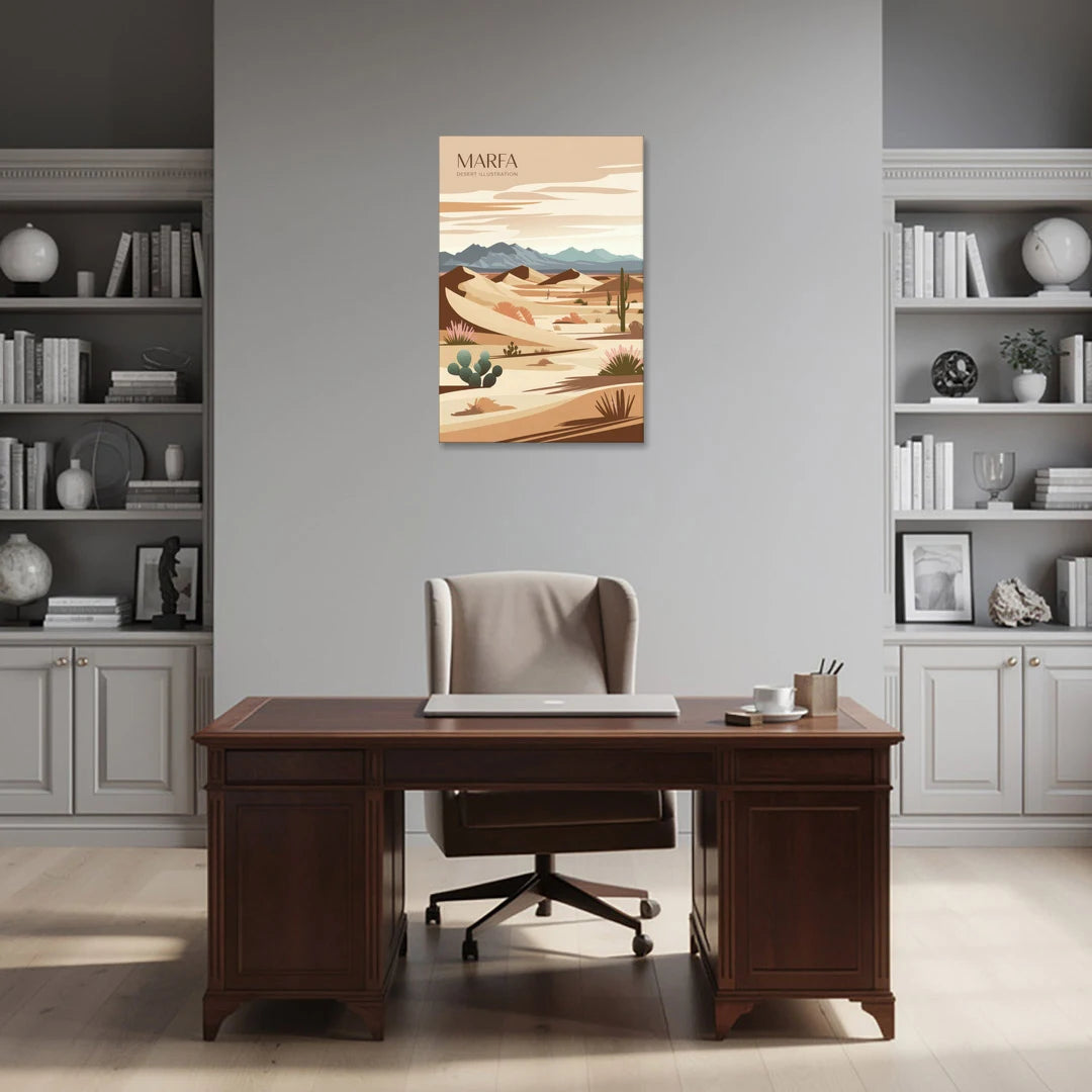 Marfa Desert Modern - Canvas Wall Art - Office - 24x36