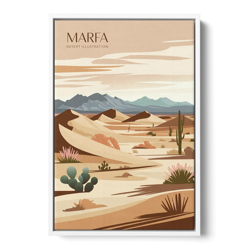 Marfa Desert Modern Front - White Canvas Wall Art