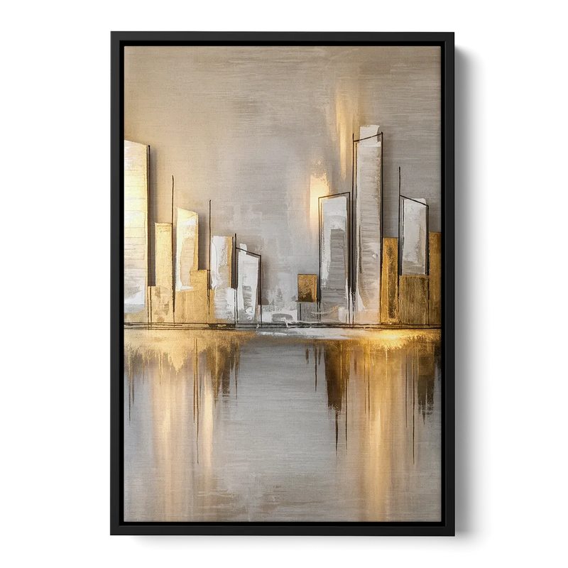 Marietta Abstract Cityscape Front - Black Canvas Wall Art