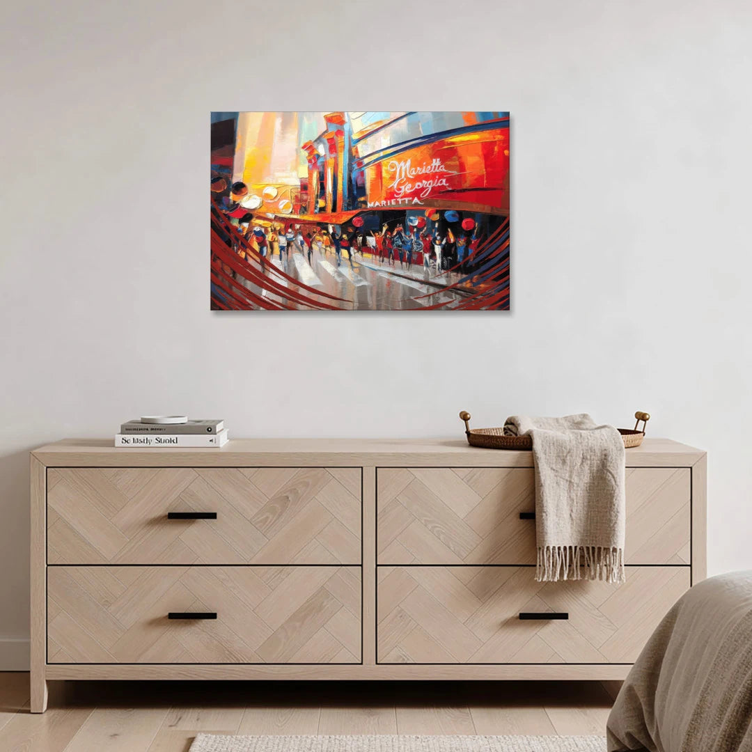 Marietta Braves Fan Tribute - Canvas Wall Art - Coffee Table - 36x24