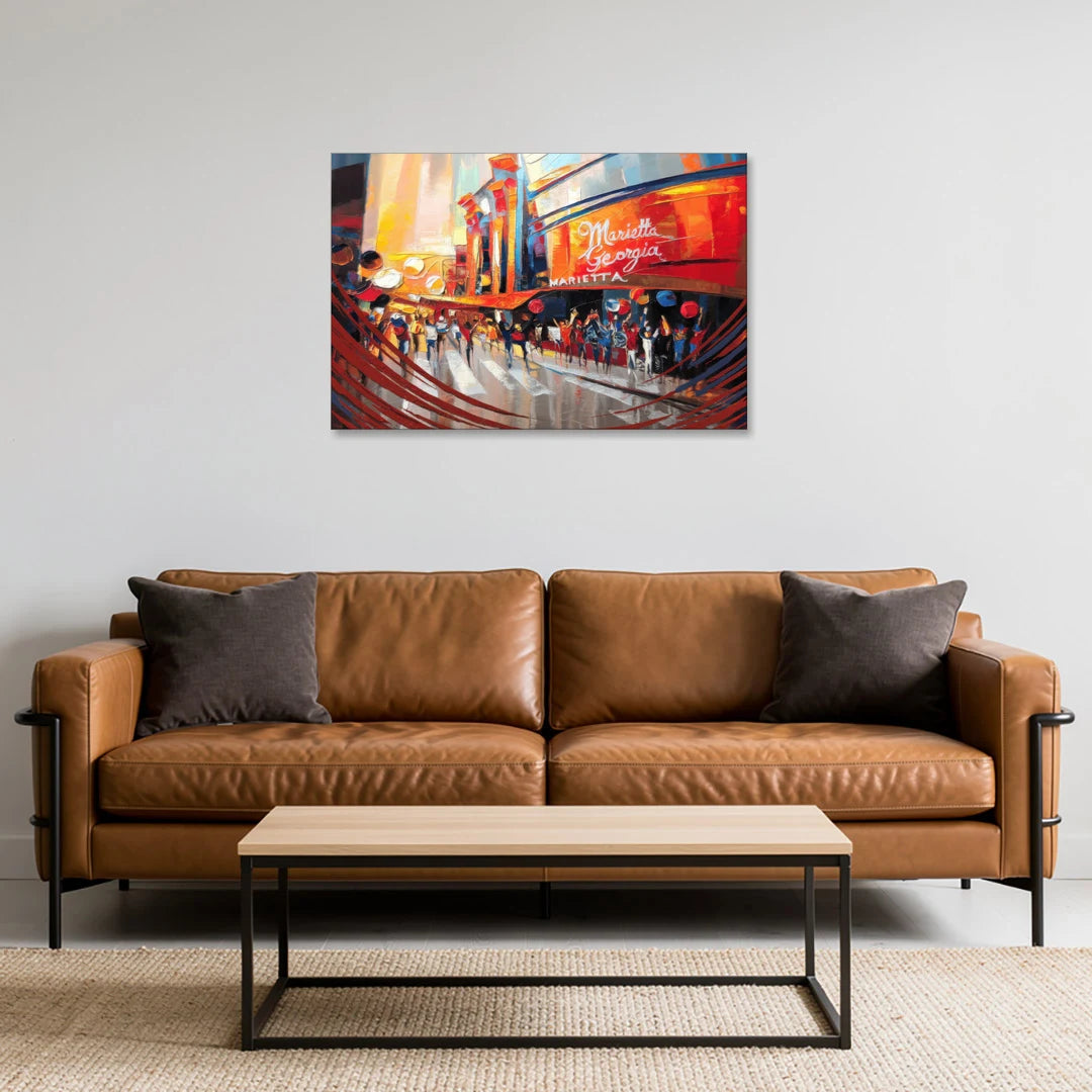 Marietta Braves Fan Tribute - Canvas Wall Art - Sofa - 36x24