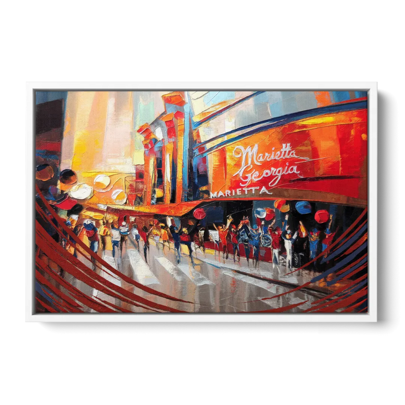 Marietta Braves Fan Tribute Front - White Canvas Wall Art