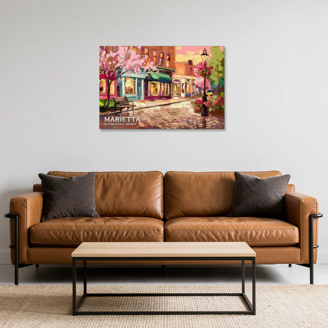 Marietta Cobb County Scenes - Canvas Wall Art - Sofa - 36x24