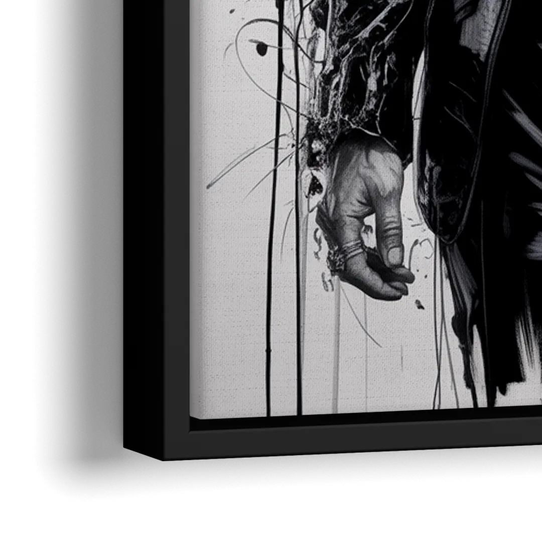 Mask Mood - Close-Up Black Frame Canvas
