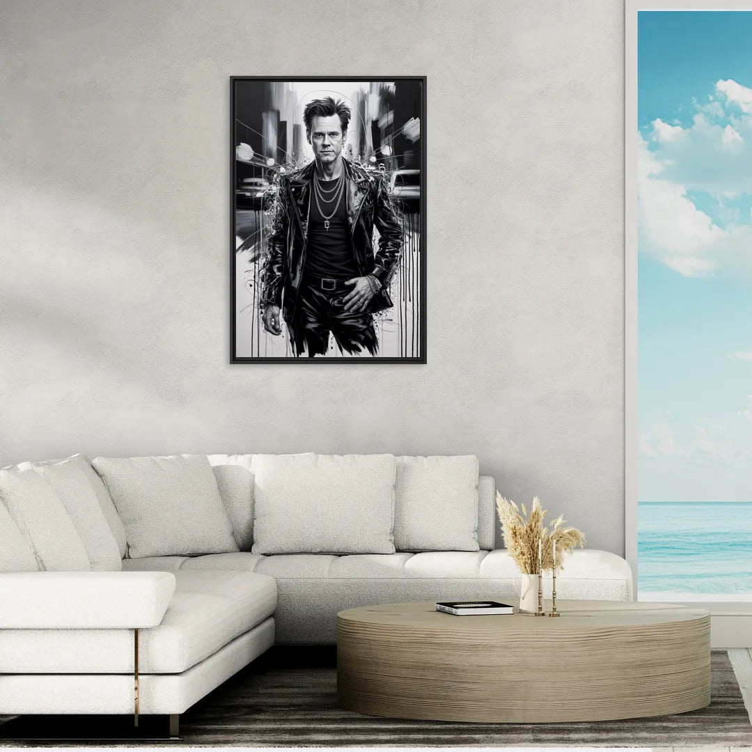 Mask Mood - Living Room Black Frame Canvas