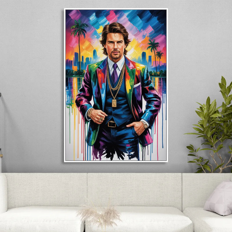 Maverick Vision Living Room - White Canvas Wall Art