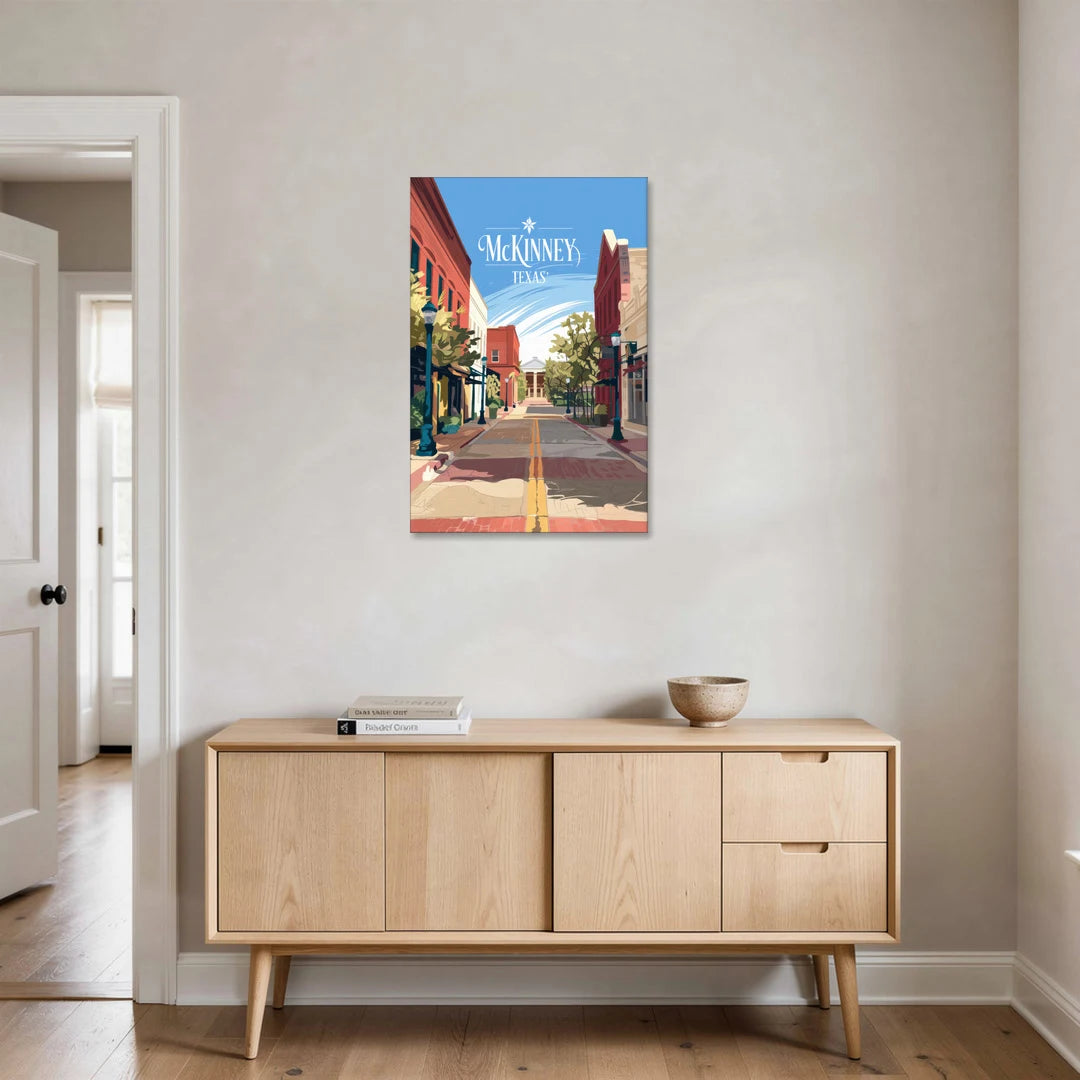 McKinney Downtown Streetscape - Canvas Wall Art - Coffee Table - 24x36