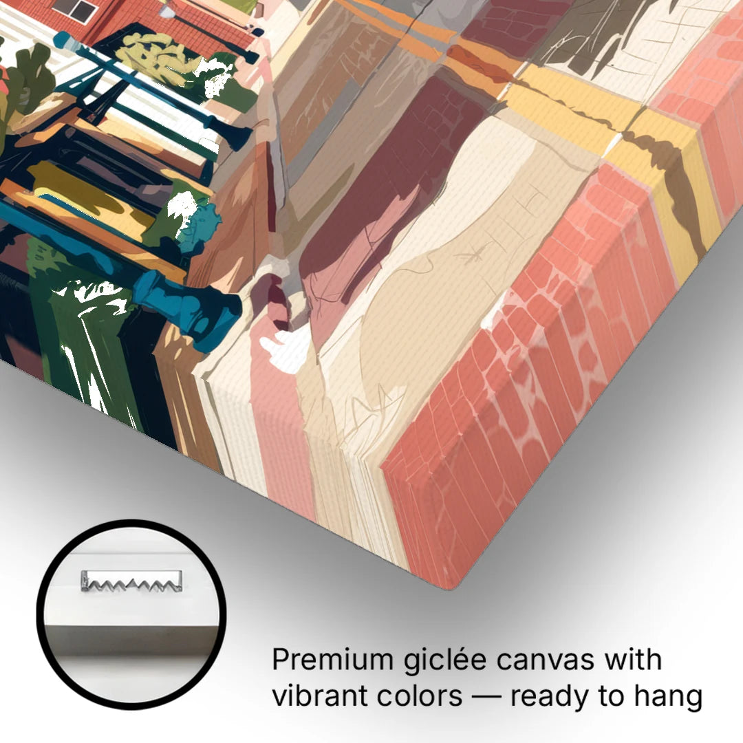 McKinney Downtown Streetscape - Canvas Wall Art - Gallery Wrap Corner