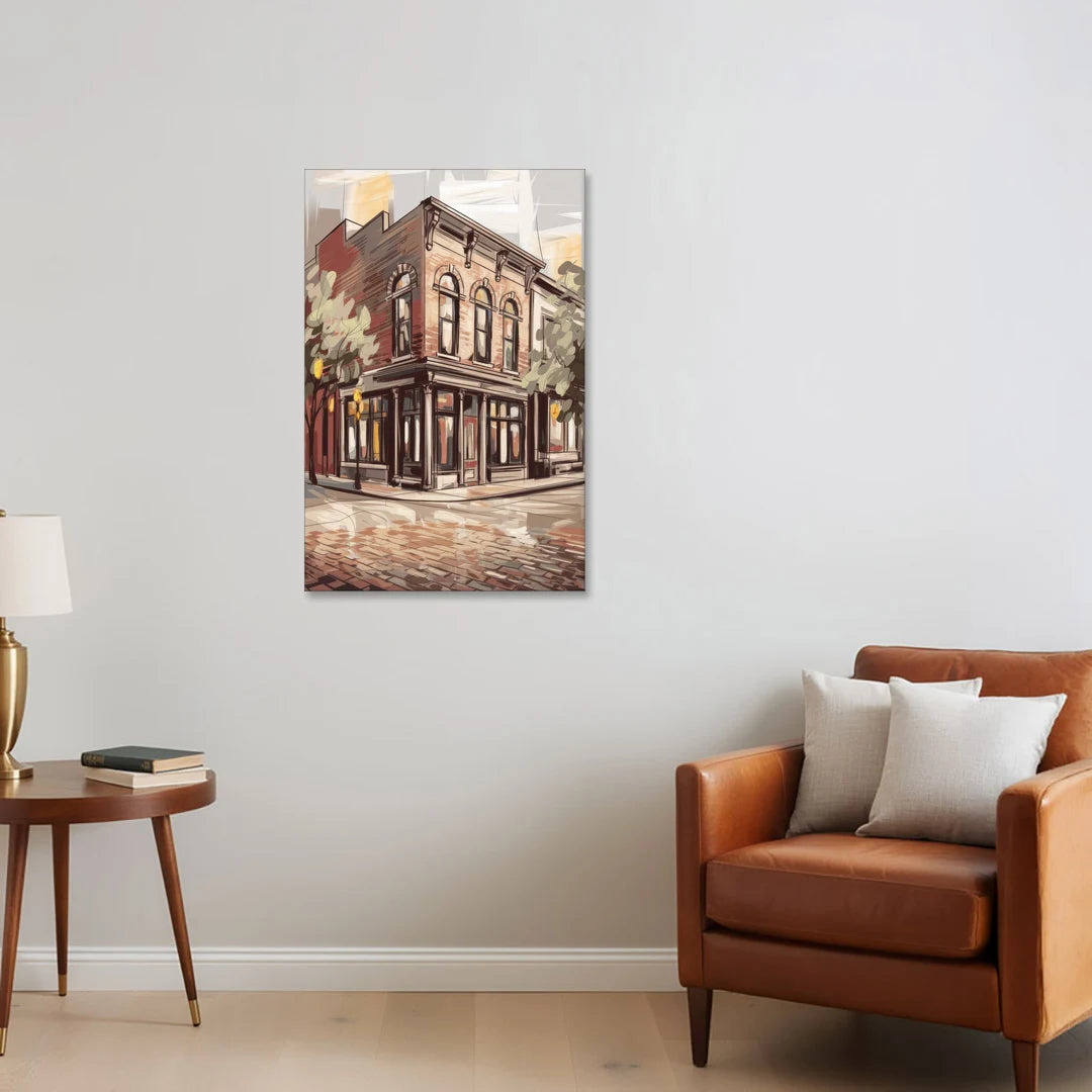 McKinney Historic Architecture - Canvas Wall Art - Sofa - 24x36