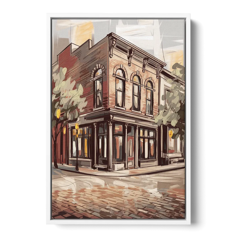 McKinney Historic Architecture Front - White Canvas Wall Art