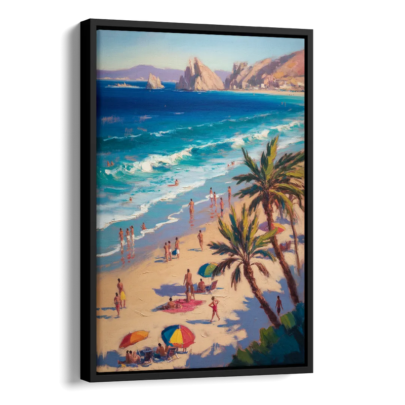 Medano Beach View Side - Black Canvas Wall Art