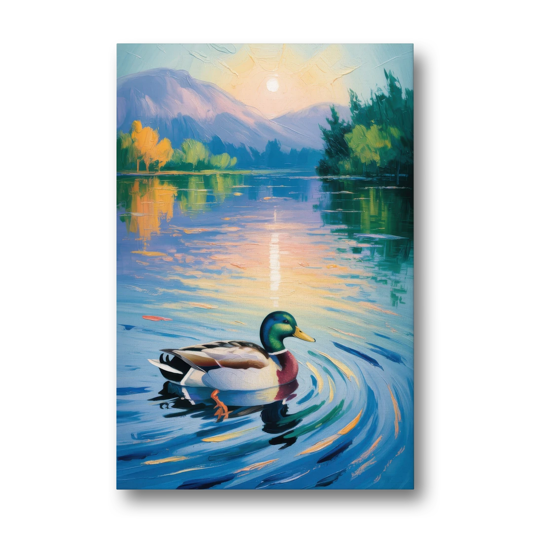 Meditative Mallard Moment - Canvas Wall Art - Front