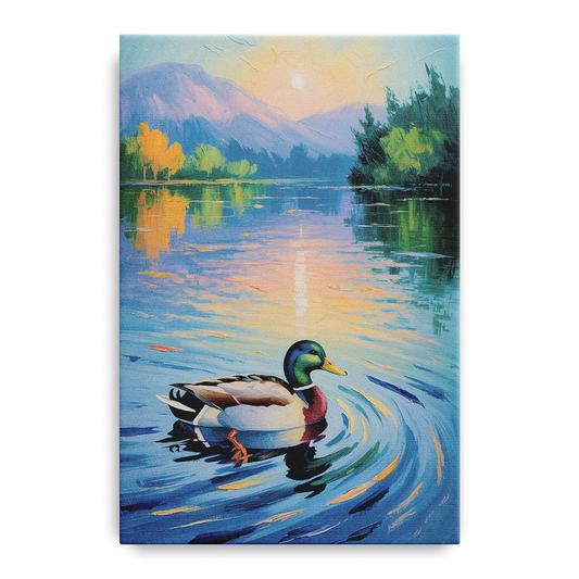 Meditative Mallard Moment - Canvas Wall Art