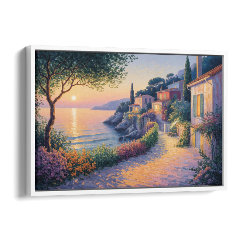 Mediterranean Glow Side - White Canvas Wall Art