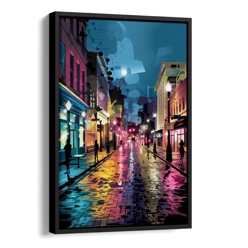 Memphis Historic Beale Street Side - Black Canvas Wall Art
