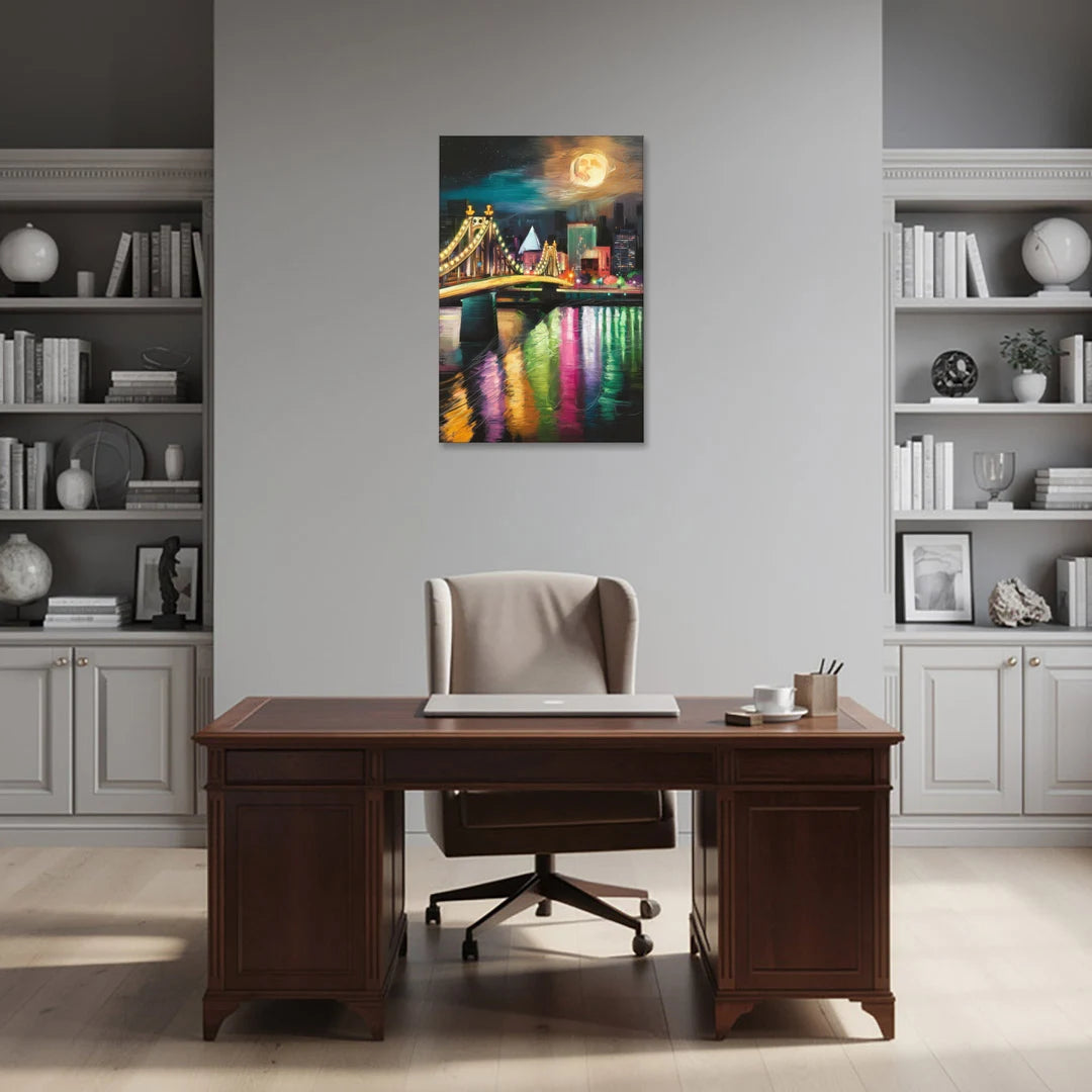 Memphis Vibrant Nightlife - Canvas Wall Art - Office - 24x36