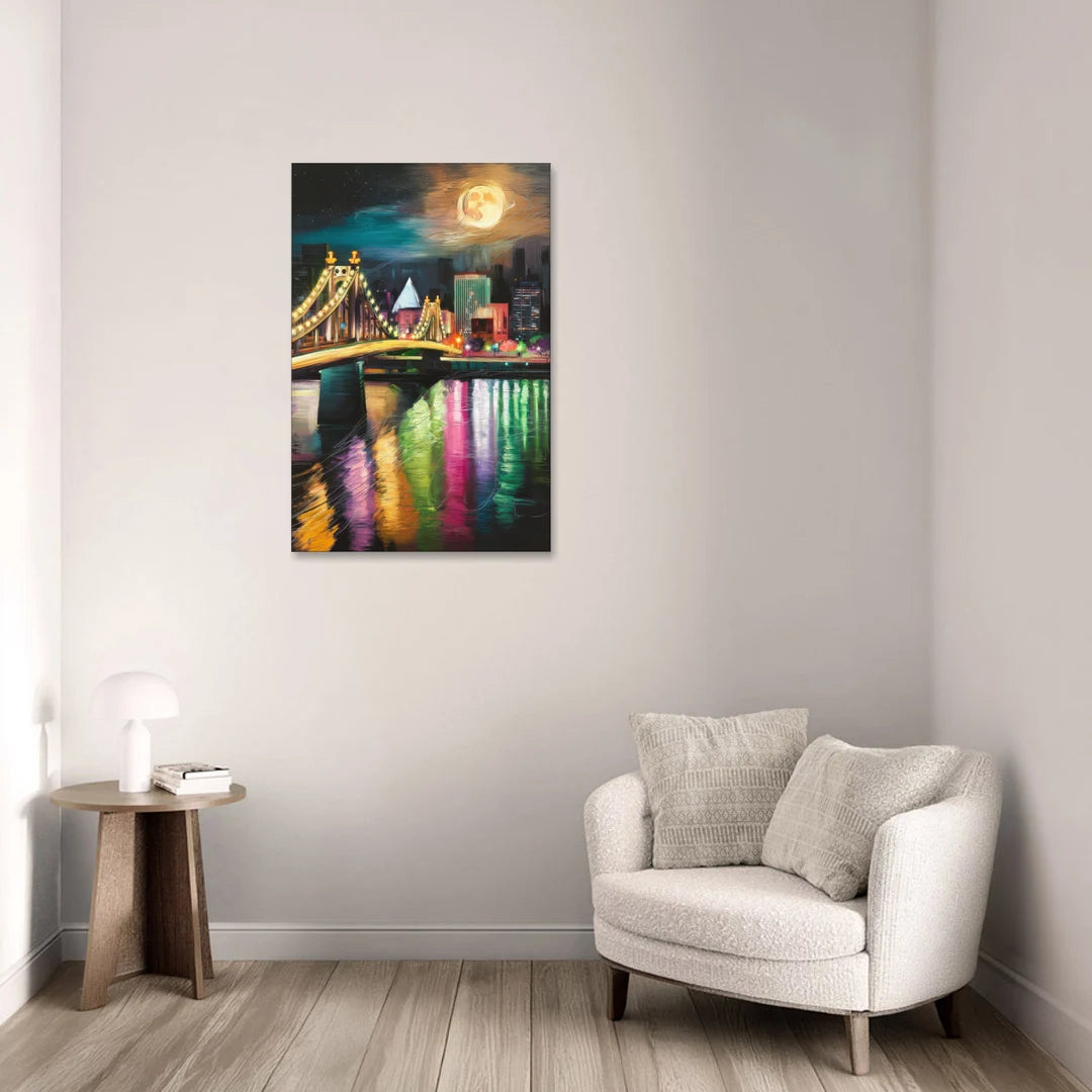 Memphis Vibrant Nightlife - Canvas Wall Art - Sofa - 24x36