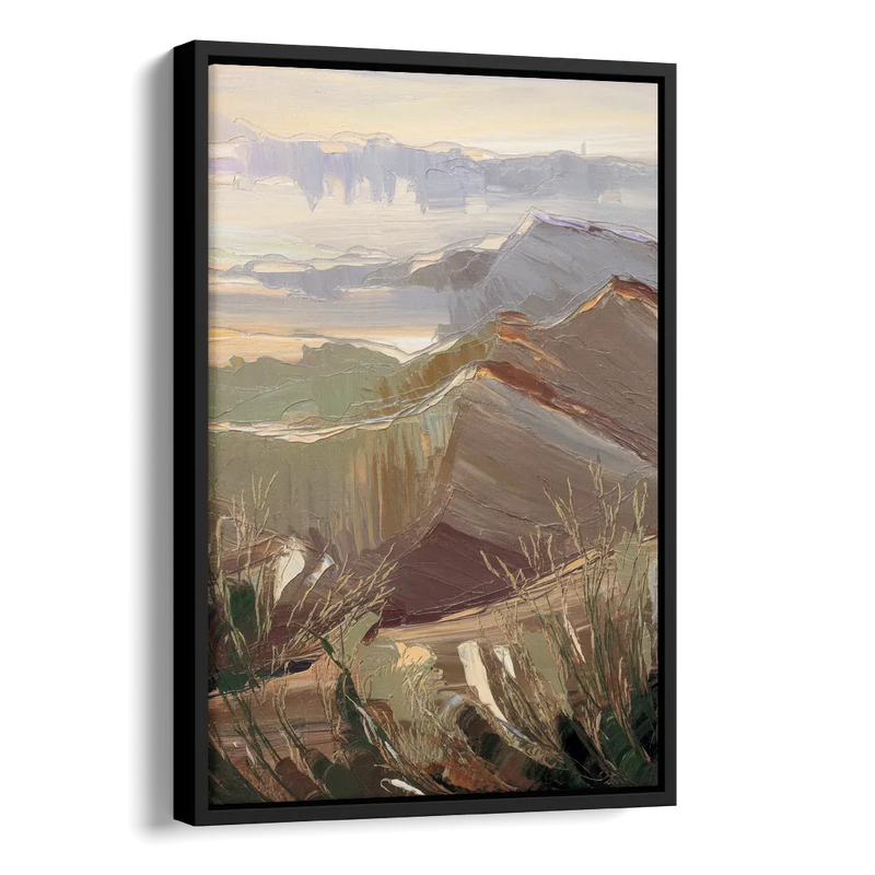 Mesa Mountain Views Side - Black Canvas Wall Art