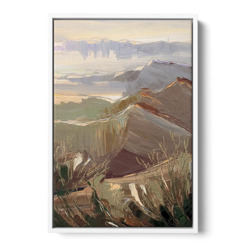 Mesa Mountain Views Front - White Canvas Wall Art