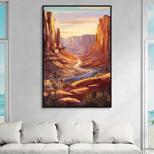 Mesa Nature Escape Living Room - Black Canvas Wall Art