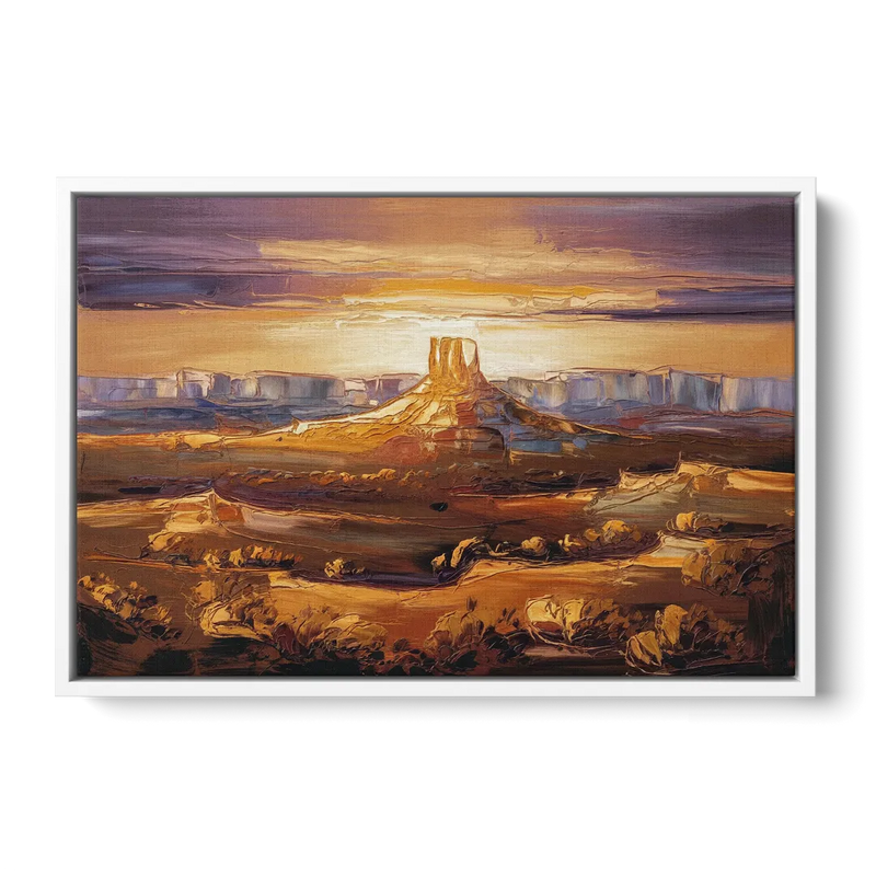 Mesa Sunlit Horizons Front - White Canvas Wall Art