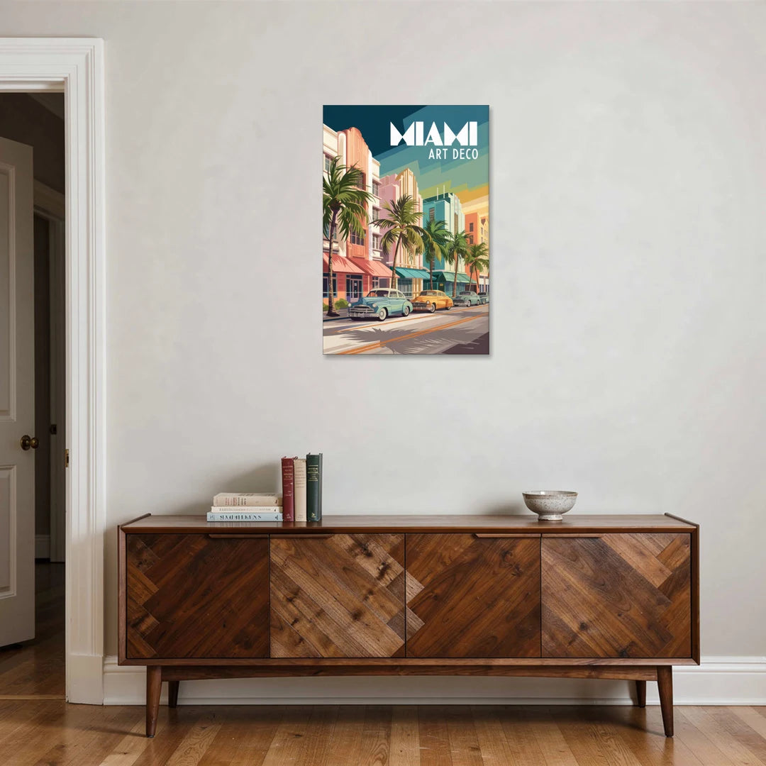 Miami Art Deco District - Canvas Wall Art - Coffee Table - 24x36