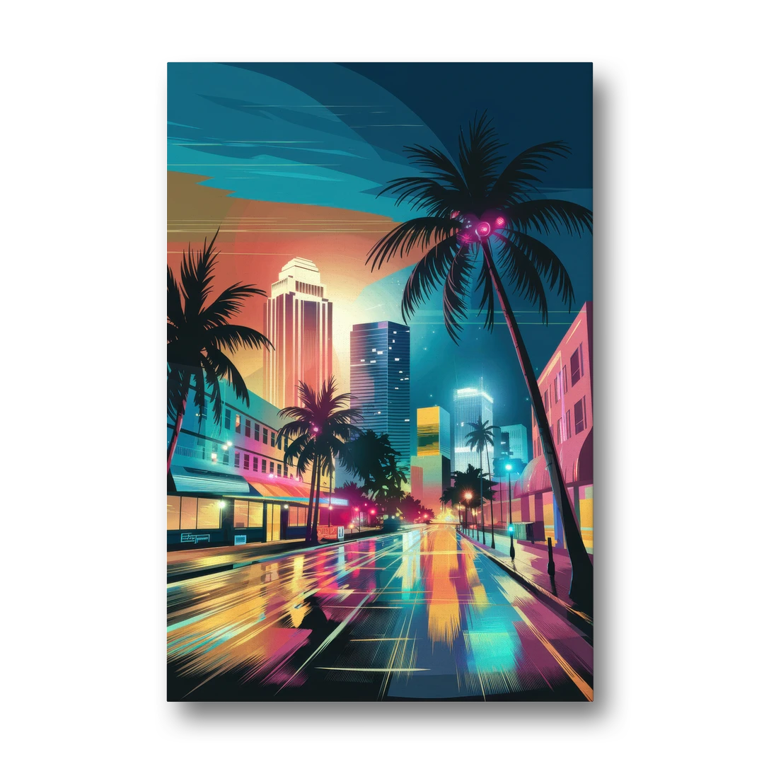 Miami Artistic Streets - Canvas Wall Art - Front
