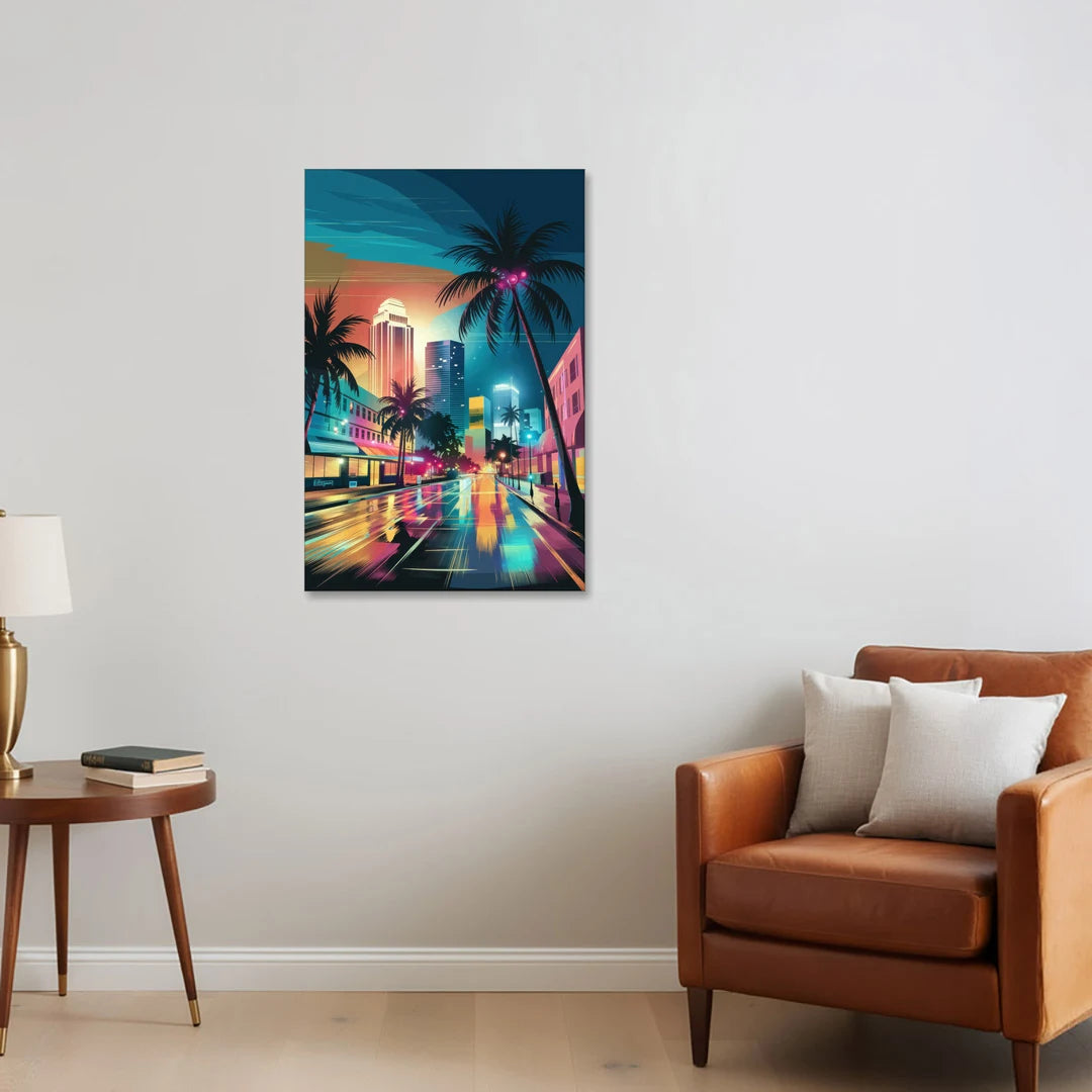 Miami Artistic Streets - Canvas Wall Art - Sofa - 24x36