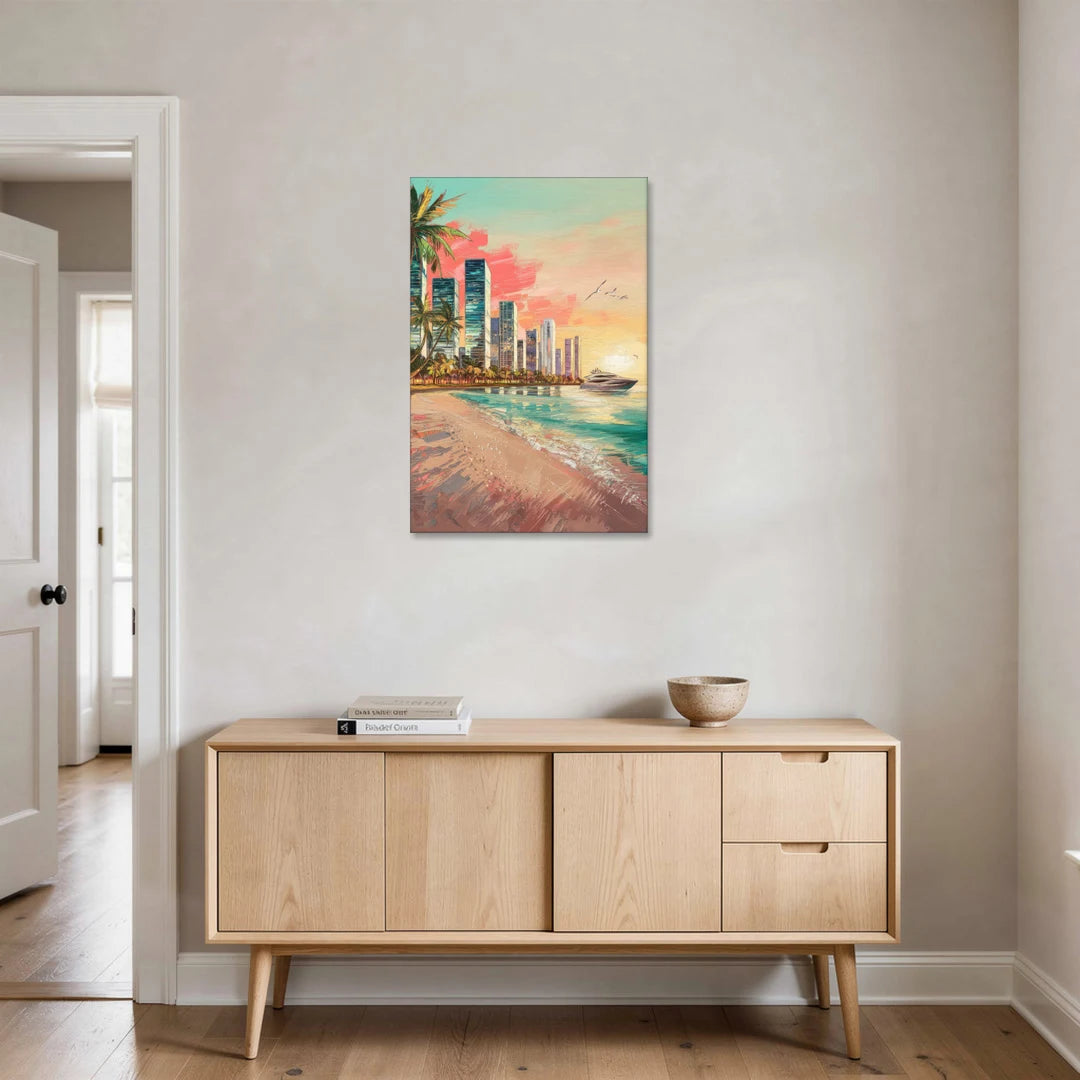 Miami Beachfront Horizon - Canvas Wall Art - Coffee Table - 24x36