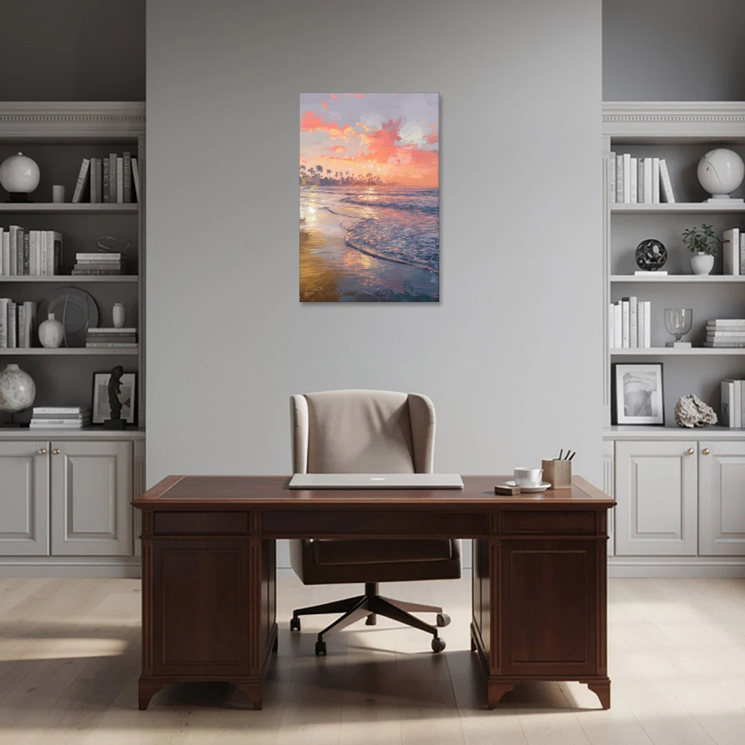 Miami Coastal Horizon - Canvas Wall Art - Office - 24x36