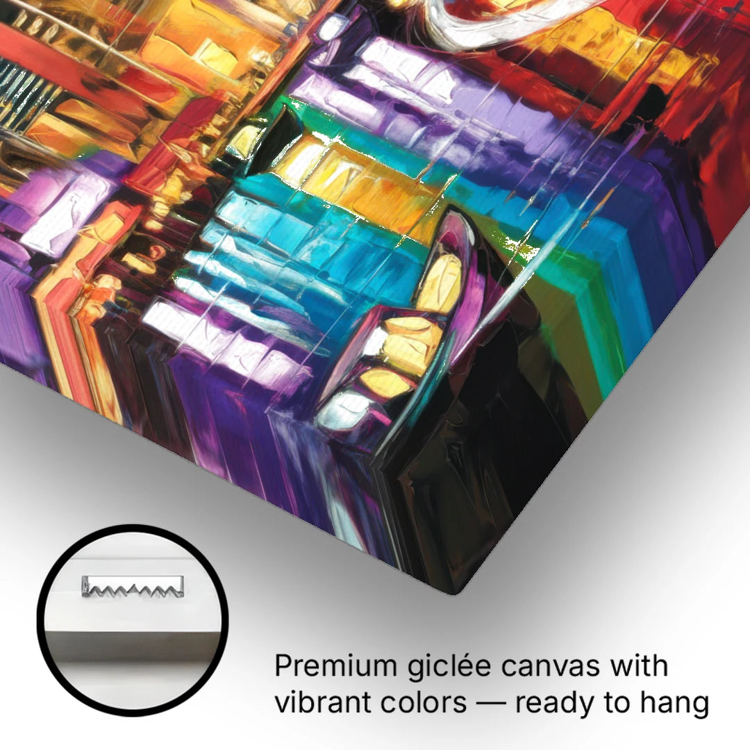 Miami Downtown Energy - Canvas Wall Art - Gallery Wrap Corner