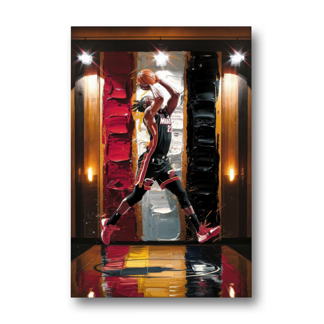 Miami Heat Court Action - Canvas Wall Art - Front