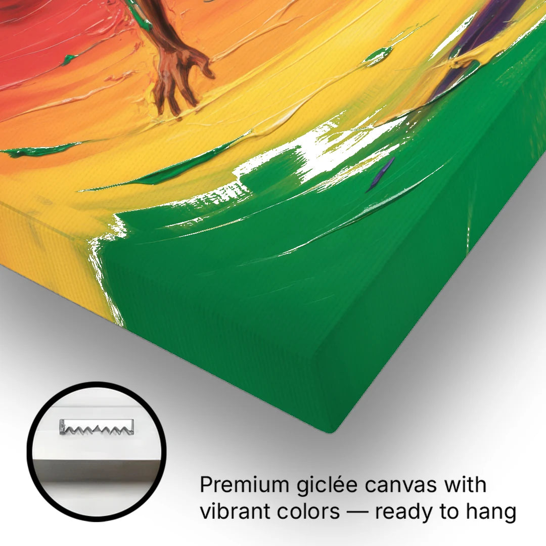 Miami Heat Energetic Basketball Impressionism Art - Canvas Wall Art - Gallery Wrap Corner