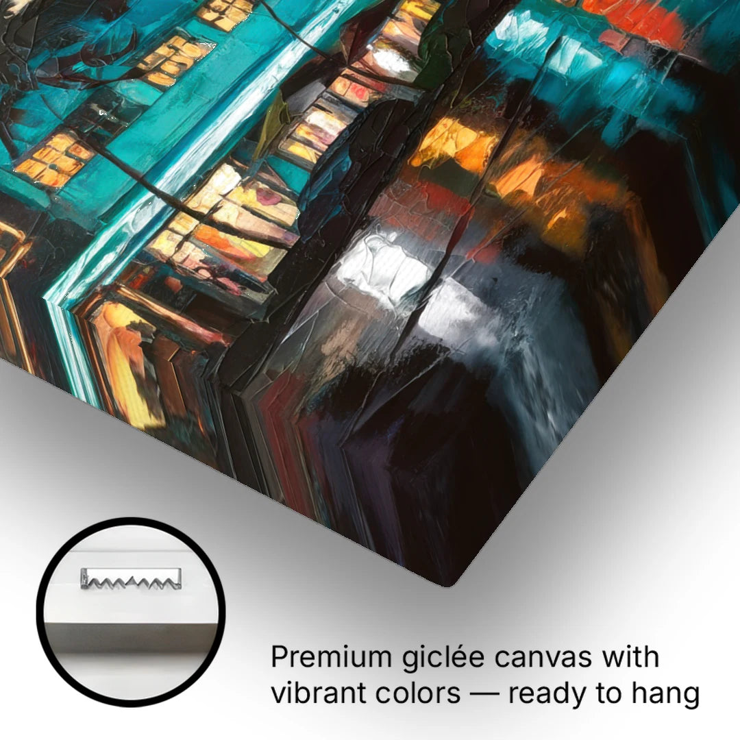 Miami Ocean Drive Lights - Canvas Wall Art - Gallery Wrap Corner