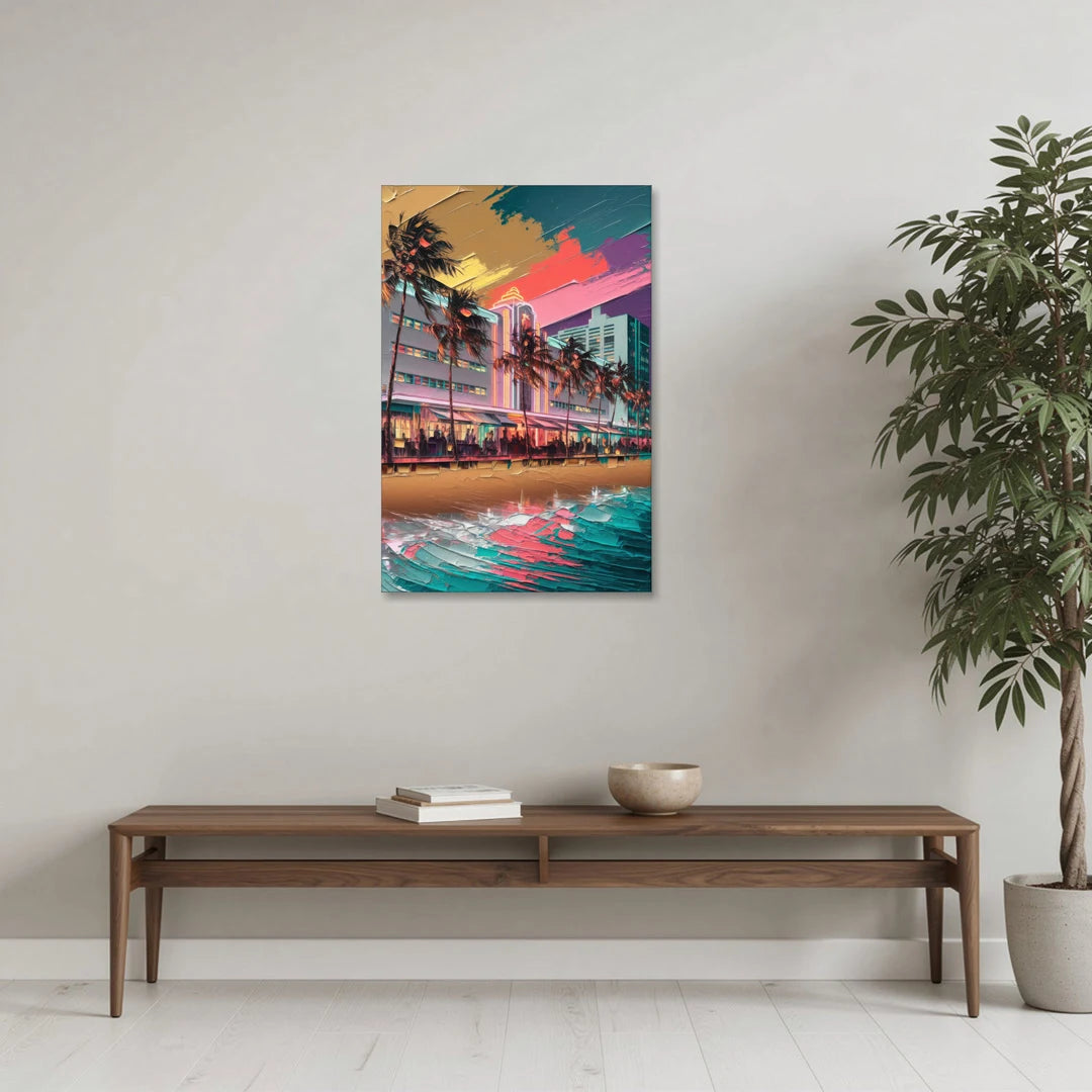 Miami South Beach Charm - Canvas Wall Art - Coffee Table - 24x36