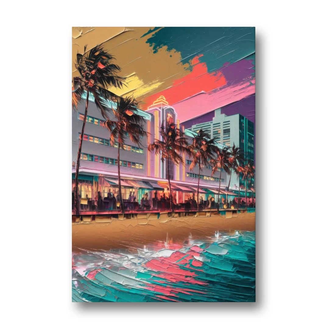 Miami South Beach Charm - Canvas Wall Art - Front